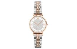Emporio Armani Наручные часы с кварцевым механизмом, ремешком из нержавеющей стали, 32 мм, белый циферблат, женские часы ar1926-1