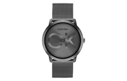 Часы Calvin Klein с кварцевым механизмом на стальном браслете и черным циферблатом унисекс 25300011