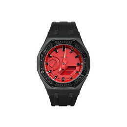 Casio Часы унисекс с двойным дисплеем, жидкокристаллическим/аналоговым дисплеем, 48,5 мм, красные ga-2100-4a改装-血魔