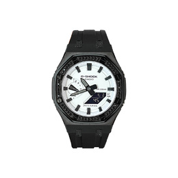 Casio Часы унисекс с двойным жидкокристаллическим/аналоговым дисплеем, 48,5 мм, белые ga-2100-1a1改装-黑耀贵族