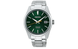 Seiko Часы Presage Series с механическим механизмом, ремешком из нержавеющей стали, мужские, с зеленым циферблатом spb169j1