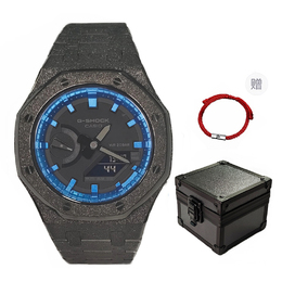 Casio Мужские часы с двойным жидкокристаллическим/аналоговым дисплеем, черные ga-2100-1a1改装-霜钢深沙海洋