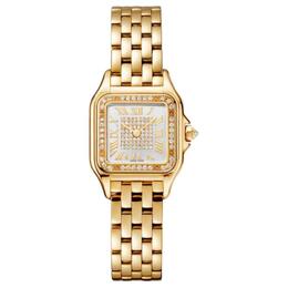 Женские часы Cartier Cheetah Collection с кварцевым механизмом, 30,3*22 мм, серебряный циферблат, корпус из 18-каратного золота, ремешок из 18-каратного золота wjpn0042