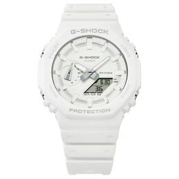 Casio Мужские белые часы ga2100-7a7 с двойным жидкокристаллическим/аналоговым дисплеем
