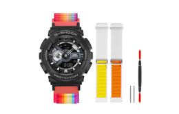 Casio Часы унисекс с двумя жидкокристаллическими/аналоговыми дисплеями, 51,2 мм, черные ga-110-1b改装-高山回环2
