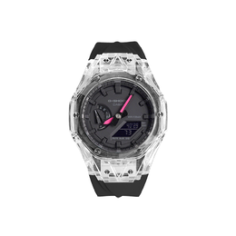 Casio Часы унисекс с двумя жидкокристаллическими/аналоговыми дисплеями, 48,5 мм, черные ga-2100-1a1改装-宇舶彩针