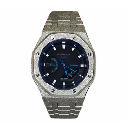 Casio Унисекс-часы с двумя жидкокристаллическими/аналоговыми дисплеями, черные ga-2100-1a1改装-霜银钢闪雷达