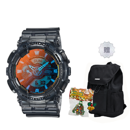 Casio Часы унисекс с двойным дисплеем, жидкокристаллическим/аналоговым дисплеем, 51 мм, синего цвета ga-110tl-7apr-配赠版