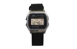 Casio Часы унисекс YOUTH Black Watch a158wa-1改装-银小方块尼龙黑