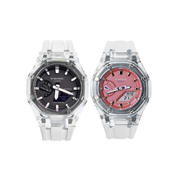 Casio Часы унисекс с двумя жидкокристаллическими/аналоговыми дисплеями, 48,5 мм, черные ga-2100-1a改装-冰雪恋人