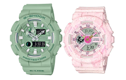 Casio Унисекс Парные настольные часы серии Green Watch gax-100csb-3a+ba-110pi-4ad