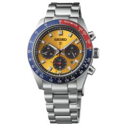 Seiko Часы мужские с кварцевым механизмом Solar и ремешком из нержавеющей стали 41,4 мм, желтый циферблат ssc947