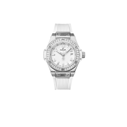 Hublot Часы унисекс с автоматическим механизмом из коллекции BIG BANG, 33 мм, белый циферблат, корпус из нержавеющей стали, резиновый ремешок 485.se.2010.rw.1204