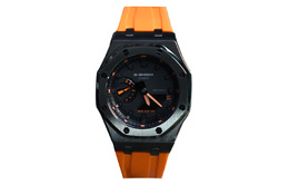 Casio Мужские часы с двойным дисплеем, жидкокристаллическим/аналоговым циферблатом, 44 мм, черные ga-2100-1a4（watch1100-改装-阿波罗）