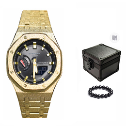 Casio Мужские часы с двойным дисплеем, жидкокристаллическим/аналоговым циферблатом, 44 мм, черные ga-b2100-1a1（watch1-改装-荷鲁斯）