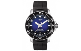 Tissot Мужские механические часы Starfish Collection с циферблатом синего цвета, корпусом из нержавеющей стали и резиновым ремешком t120.407.17.041.00