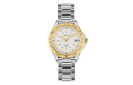 Seiko Мужские часы с кварцевым механизмом, ремешком из нержавеющей стали, белым циферблатом sne084j1