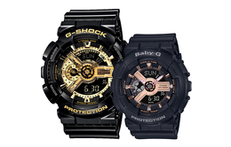 Casio Часы унисекс парные Table Series Black Watch ga-110gb-1apr+ba-110rg-1apr