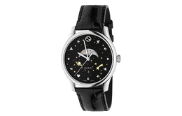 Gucci Наручные часы G Timeless Collection с кварцевым механизмом, ремешком из крокодиловой кожи и черным циферблатом. Мужские часы ya126327