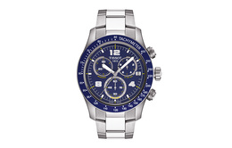 Tissot Мужские часы с кварцевым механизмом V8, 42,5 мм, синий циферблат, корпус из нержавеющей стали, ремешок из нержавеющей стали t039.417.11.047.00
