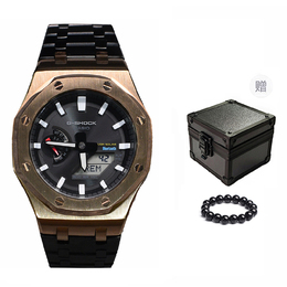Casio Мужские часы с двойным дисплеем, жидкокристаллическим/аналоговым циферблатом, 44 мм, черные ga-b2100-1a1（watch3-改装-阿瑞斯）