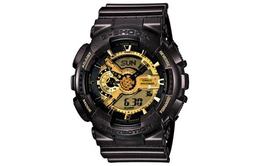 Casio Женские часы с двойным жидкокристаллическим/аналоговым дисплеем, черные, ga-110br-5a