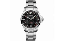 Longines Мужские часы Comcast Collection с кварцевым механизмом, 43 мм, черный циферблат, корпус из нержавеющей стали, ремешок из нержавеющей стали l3.728.4.66.6