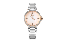 Seiko Женские часы с кварцевым механизмом, ремешком из нержавеющей стали, розовым циферблатом srz514j1