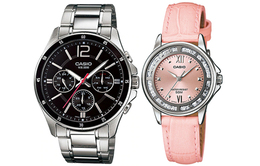 Casio Часы унисекс парные Table Series Black Watch mtp-1374d-1a&ltp-1391l-4a