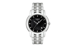Tissot Мужские часы Treasure Ring Series с автоматическим механизмом, 39,5 мм, черный циферблат, стальной корпус, стальной ремешок t97.1.483.51