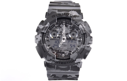 Мужские серые часы с жидкокристаллическим/аналоговым дисплеем ga-100cm-8a Casio