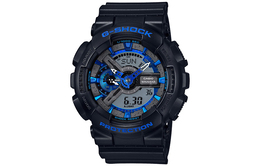 Casio Часы G Shock Theme Collection с кварцевым механизмом, ремешком из смолы, мужские, черный циферблат ga-110cb-1a