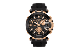 Tissot Мужские часы Race Collection с кварцевым механизмом, 43 мм, черный циферблат, корпус из нержавеющей стали, силиконовый ремешок t115.417.37.051.00