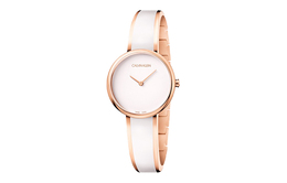 Часы Calvin Klein CK Quartz Collection с кварцевым механизмом, стальным браслетом и белым циферблатом для женщин k4e2n616
