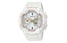 Casio Женские часы BABY-G Collection с кварцевым механизмом, ремешком из смолы и белым циферблатом bga-230sa-7apr