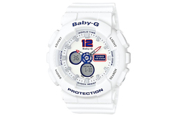 Casio Женские часы BABY-G 46,3 мм, белые, ba-120tr-7b