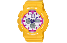 Casio Женские часы BABY-G Collection с кварцевым механизмом, ремешком из смолы и белым циферблатом ba-120-9b