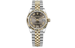 Rolex Женские часы Log Series с автоматическим механизмом, 31 мм, серый циферблат, корпус из нержавеющей стали, стальной ремешок 278273-0018