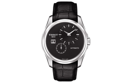 Tissot Мужские часы Kutu Collection с автоматическим механизмом, черным циферблатом, корпусом из нержавеющей стали и кожаным ремешком t035.428.16.051.00