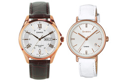 Casio Серебряные часы унисекс-серии «Пара Table» mtp-1384l-7a+she-4048pgl-7a