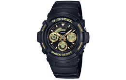 Casio Мужские часы с двойным дисплеем, жидкокристаллическим/аналоговым циферблатом, 52 мм, черные aw-591gbx-1a9fs