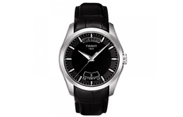 Tissot Мужские часы Kutu Collection с автоматическим механизмом, 39 мм, черный циферблат, кожаный ремешок t035.407.16.051.00