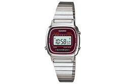 Casio Часы мужские серии VINTAGE с кварцевым механизмом, ремешком из нержавеющей стали, красным циферблатом la670wa-4