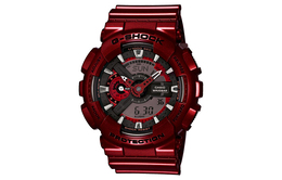 Casio Мужские часы с двойным жидкокристаллическим/аналоговым дисплеем, красные, ga-110nm-4a