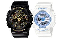 Casio Часы унисекс парные Table Series Black Watch ga-100cf-1a9&ba-110be-7a