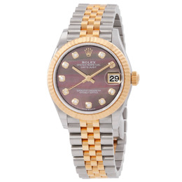 Rolex Datejust 31 Automatic Diamond Black Mother Of Pearl Dial Ladies Watch Ref:278273bkdj