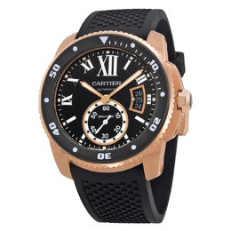 Pre-owned Cartier Calibre de Cartier Diver Black Dial Mens Watch w7100052