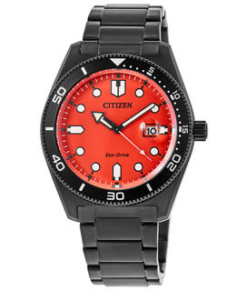 Citizen Eco-Drive AW1765-88X Orange Dial Black PVD Stainless Steel Men's Watch