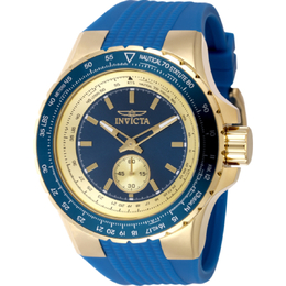 Invicta Aviator Series 49307 - Men's Analog Quartz Watch with Blue Dial and Gold-tone Hands