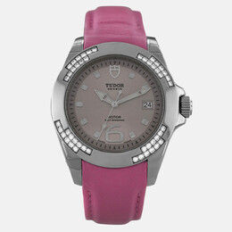 Tudor Prince Date 79440P - Women's Automatic Stainless Steel Wristwatch with Purple Accents